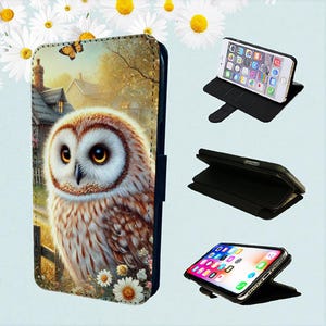 Cozy Owl Cottagecore - Funda tipo billetera para iPhone Modelos Folio Cover Animales