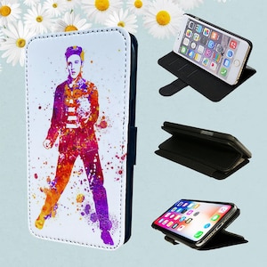 Elvis Presley Paint Art - Wallet Phone Case For iPhone Models Folio Cover