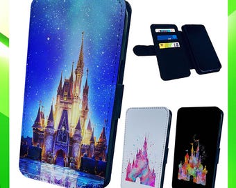 Magical Disney Castles - Wallet Phone Case For iPhone Models Folio Flip Cover Cards