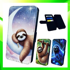 Lindos animales perezosos: funda tipo billetera para iPhone