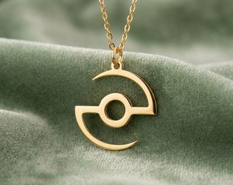 Collier Pokéball : Pendentif plaqué or