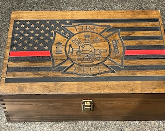 Caja para monedas conmemorativas de la Línea Roja Delgada para bomberos