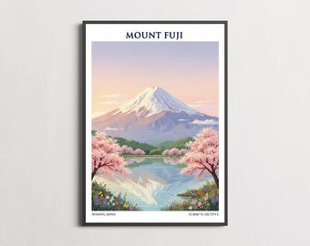 Mount Fuji Cherry Blossom Print: Japanese Landscape Art