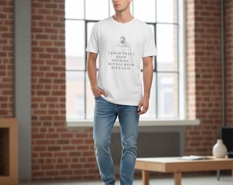 Camiseta con cita de filósofo: Divertida declaración de erudición, unisex, de algodón.