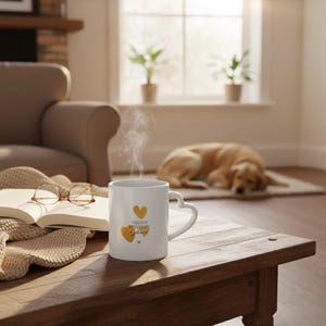 Heart-Shaped Coffee Mug: Romantic Ceramic Tea Cup, Valentine's Gift