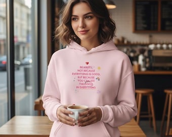 Sudadera con capucha Positive Vibes: sudadera unisex de mezcla de algodón