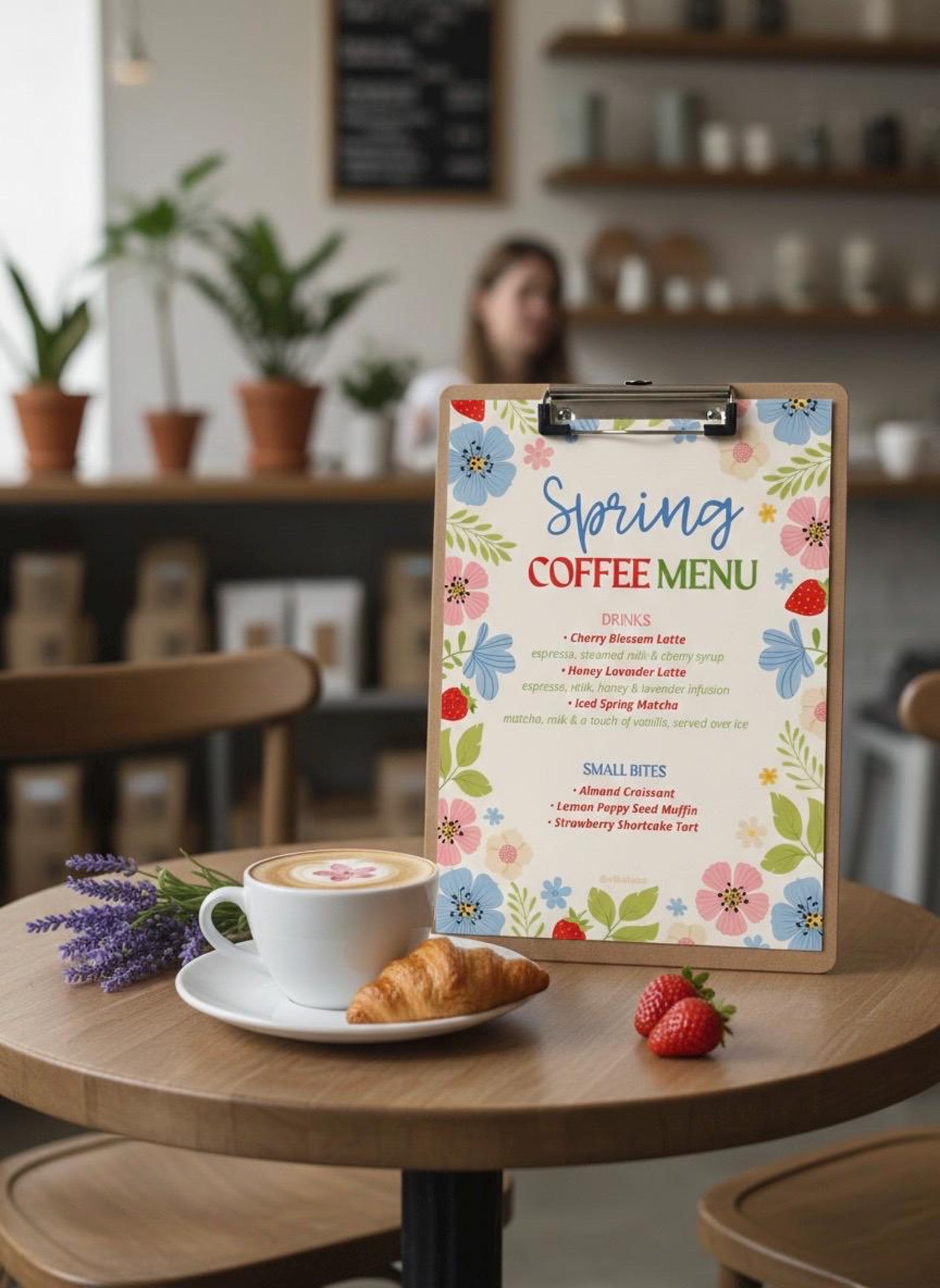 Spring Spring Cafe Menu Spring Coffee Menu Template – Floral Café Drink Menu – Editable Canva ...