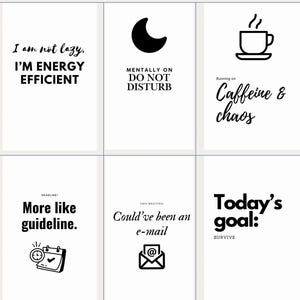 Funny Office Wall Art Set of 6 – Printable Corporate Humor Decor, Work From Home Digital Download