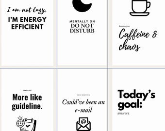 Funny Office Wall Art Prints | Work Humor Decor (Digital Download)