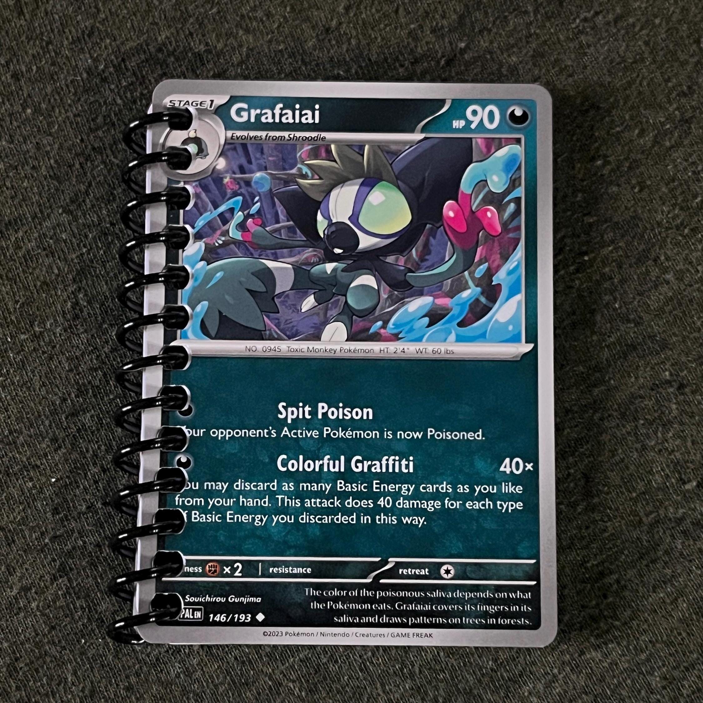 grafaiai pokemon card - 223/193 - Paldea Evolved RarityShiny Rare Hit Points90 HP Darkness Spit Poison Your opponents Active Pokmon is now Poisoned Deck Case Grafaiai Pokmon Card