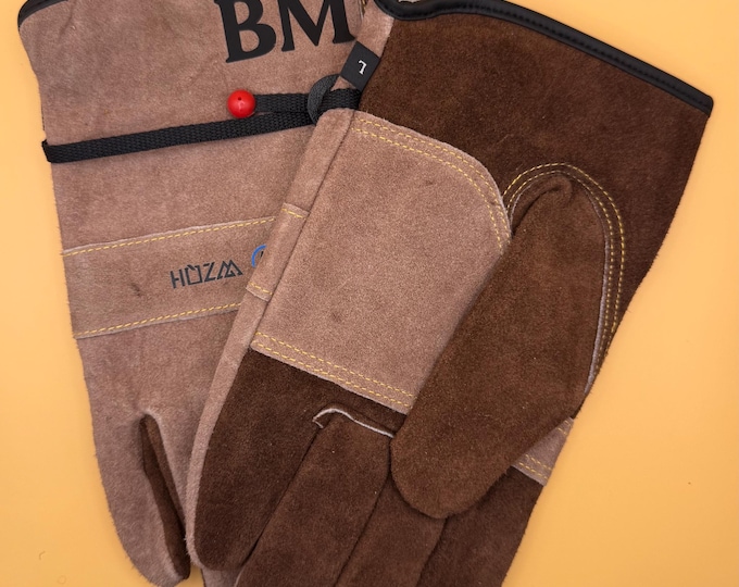Monogrammed Heavy Duty Leather Work Gloves | Personalised Gardening Gloves | Retirement or Hobby Gift | Farm Work Gloves