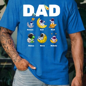 Space Dad Tee, Galaxy Father&#39;s Day Gift, Astronomy Shirt, Custom Space Theme T-Shirt, Personalized Cosmic Dad Top