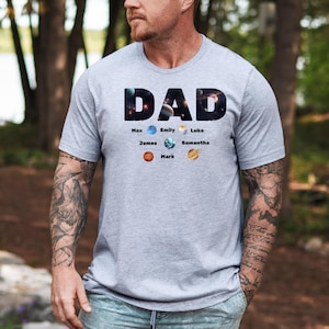 Cosmic Dad Unisex Tee, Personalized Dad Shirt, Space Lover T-Shirt, Galaxy Father Gift, Celestial Dad Top