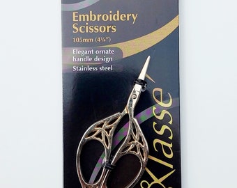 Klasse elegant ornate gold oval handles stainless steel embroidery scissors 10.5cm (4 & 1/4") sewing craft