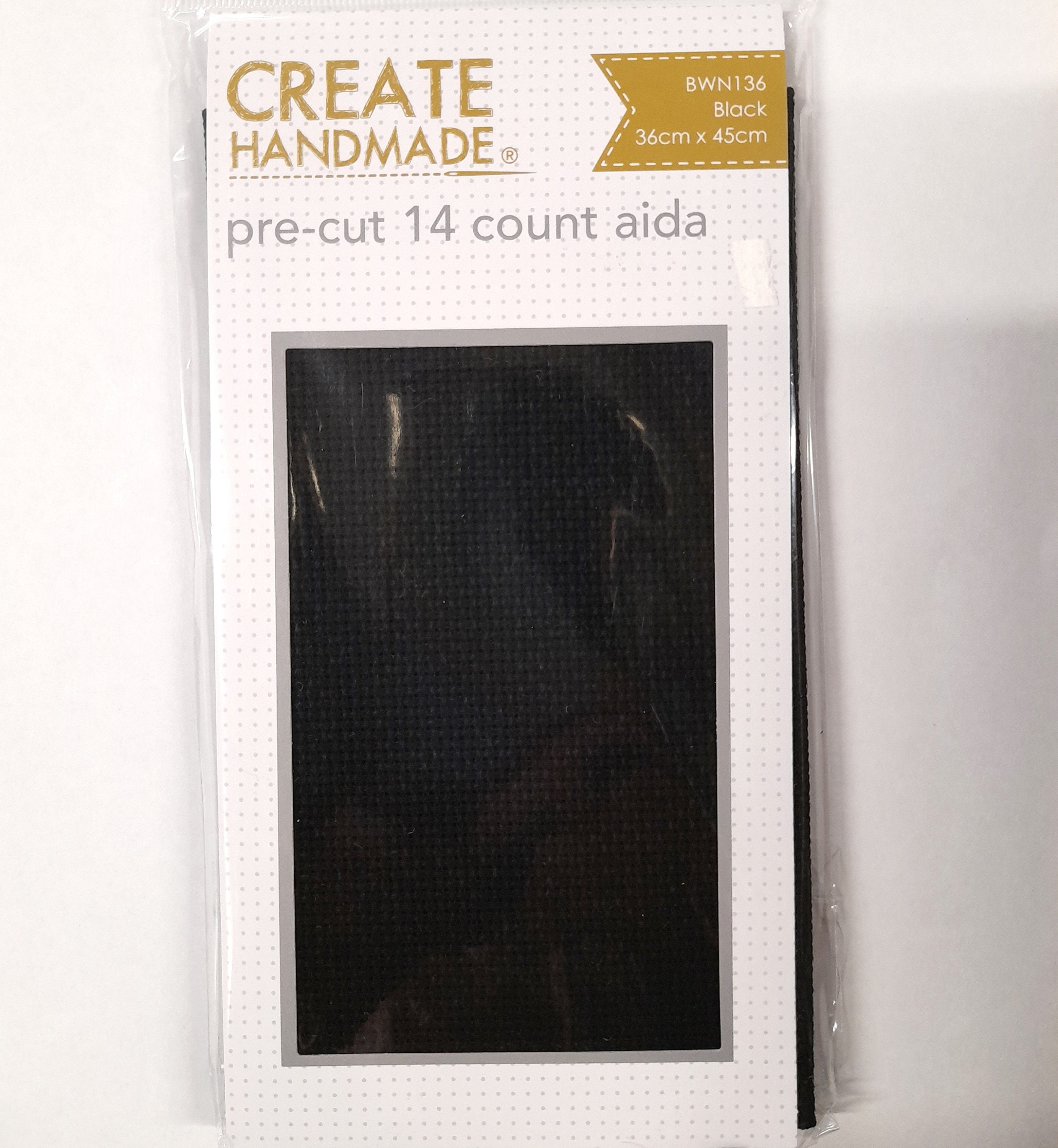 Black Aida Cloth 14 Count Pre-cut 36cm X 45cm for Cross Stitch 
