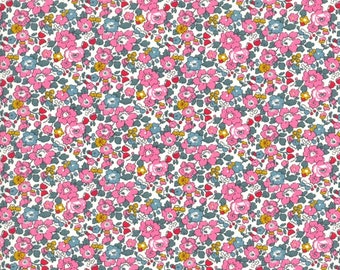 Liberty Tana Lawn Betsy Ann E pink green cotton fabric by the Fat Quarter + more available