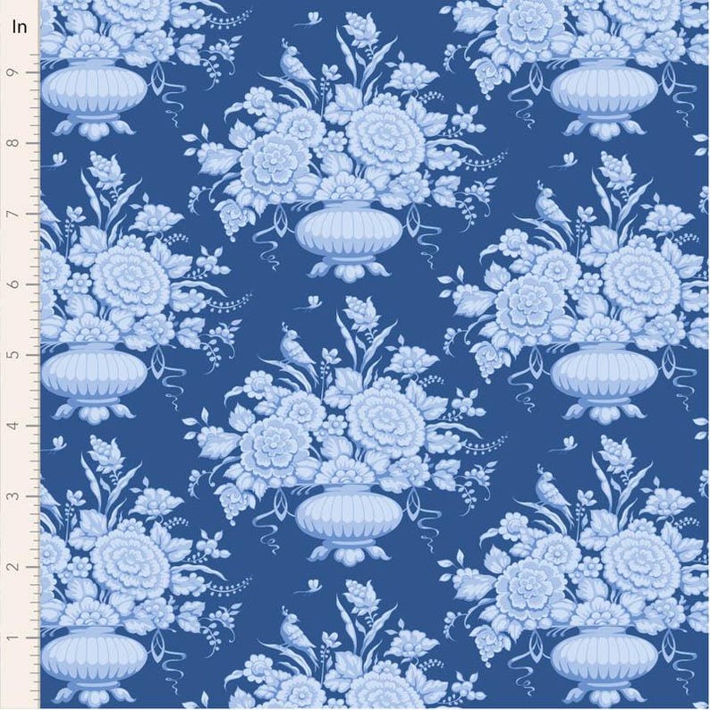 Blue Ruler 10 Inch Tilda Something Blue Darks - 10 Fat 16ths 25cm X 26cm (10