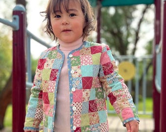 Tic Tac Toe child's patchwork jacket size 3-8 Melly & Me paper pattern