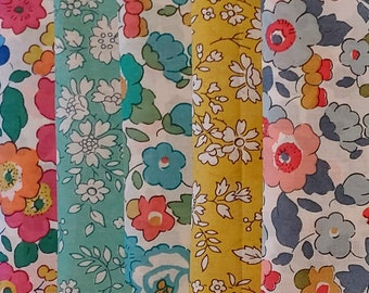 Liberty Tana Lawn cotton fabric - 5 x Fat 16's, 10" x 13" - 25cm x 33cm - Bundle N
