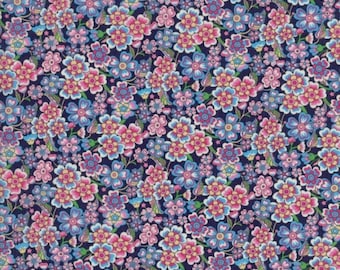 Tissu en coton Liberty Tana Lawn Fat Quarter, fleurs anokhi roses, 50 cm x 67 cm (20 x 26 po.)