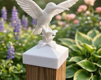 Hummingbird Post Cap | Decorative Fence Cap | Cottage Garden Decor | Nature Lover Backyard Gift