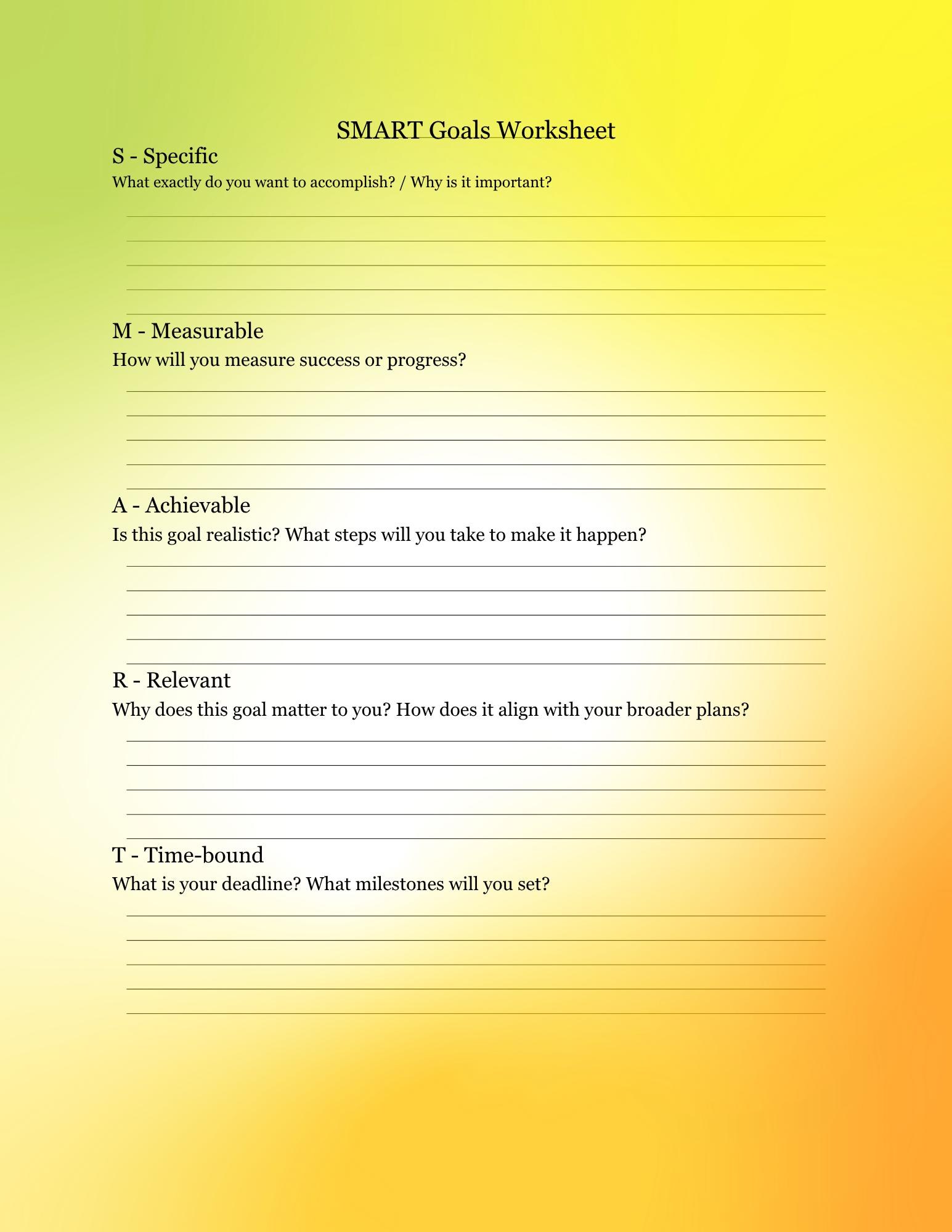 SMART Goal Setting Tracker Printable: Productivity Planner (PDF ...