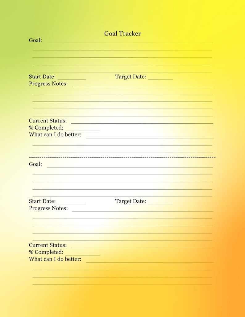 SMART Goal Setting Tracker Printable: Productivity Planner (PDF ...