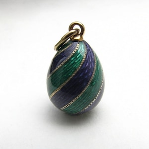 Authentic rare Faberge Easter egg pendant with enamel.