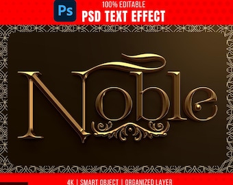 Lyxig guld 3D-texteffekt: Redigerbar Photoshop PSD-mall (Direktnedladdning)