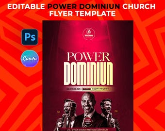 Power Dominiun Church Flyer Template | Prophetic Event Poster (Canva, Photoshop)