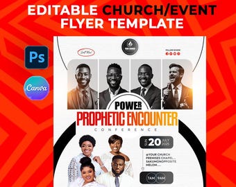Editable Church Flyer Template: Canva, Photoshop