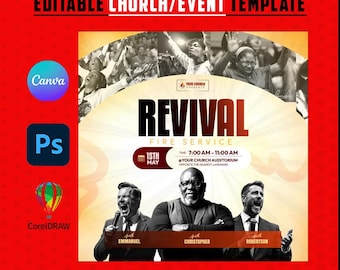 Church Revival Flyer Template: Editable Event Design (Digital Download)