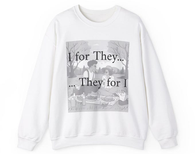 Featured listing image: non-binary Sweatshirt, gender neutral clothing, unisex crewneck, cozy pullover, inclusive fashion, LGBTQ+ pride apparel