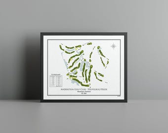 Carte du parcours de golf d'Anderstein : impression panoramique des Pays-Bas (téléchargement numérique)