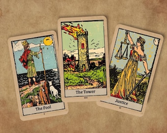 Vintage Tarot Cards, Old Tarot Cards Deck, Antique Oracle Deck, Antique RWS Tarot Cards, Ancient Tarot, Divination Gifts, 78 Cards