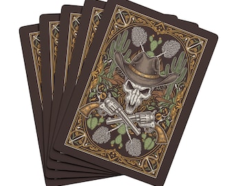Western Skull Poker Playing Cards: Unique Cowboy Game Night Deck