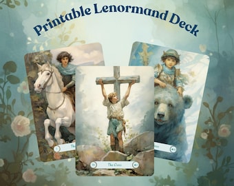 Mystic Garden Lenormand Deck, Vintage Art Oracle Cards (Printable)
