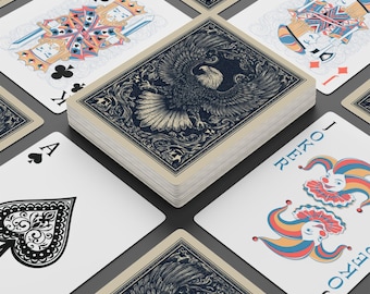 Eagle Back Playing Cards, Premium Poker Deck, Acrylic Case