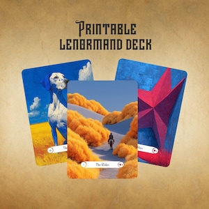 Printable Lenormand Deck, Surreal Digital Tarot Style Cards, Modern Psychic Reading Tool, Digital Download Printable