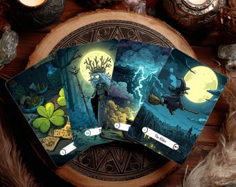 Witch's Familiar Lenormand Deck: Cartoon Oracle Cards (Digital Download