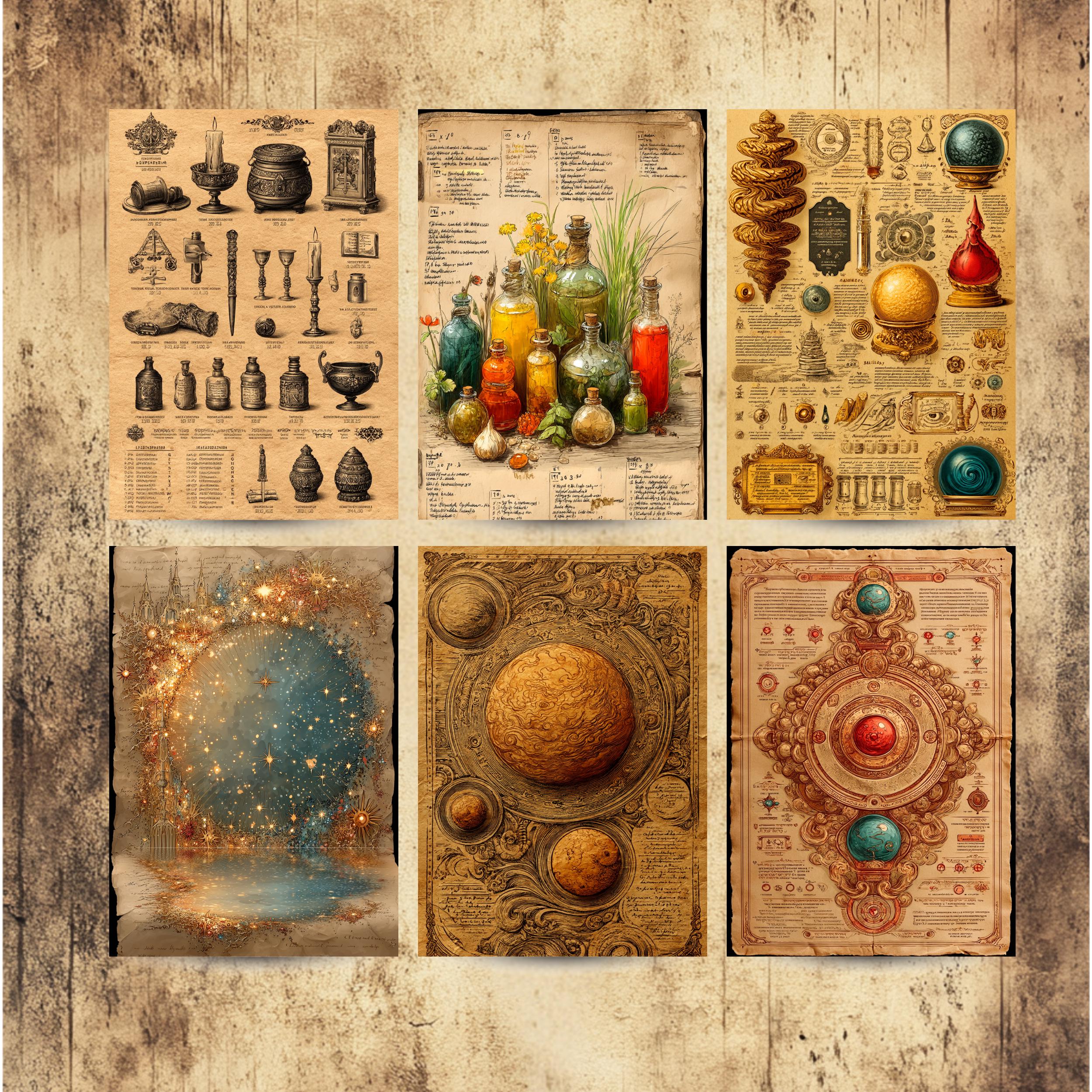 Printable Spell Journal, Gothic Witch Grimoire, Aged Parchment Spell ...