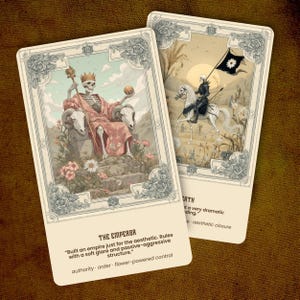 Baralho de Tarô Floral Skeleton – Cartas Engraçadas dos Arcanos Maiores – Estilo Botânico Vintage – Tarô Sombrio e Caprichoso para Colecionadores e Presentes de Bruxa
