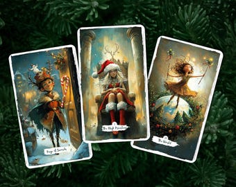 Ornamented Tarot Deck, Christmas Oracle Cards, Magical Tarot with Guidebook, Christmas Tarot Gift, Divination Tools, Rider Waite Tarot