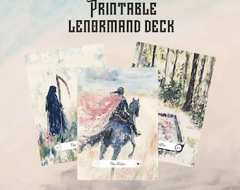 Watercolor Lenormand Deck: Vintage Style Divination Cards (Digital Download)
