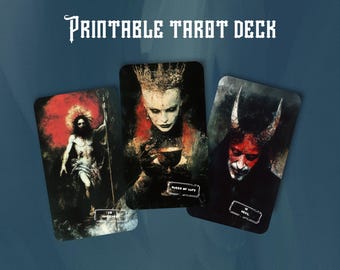 Dark Art Tarot Deck: Gothic Horror Fantasy, Witch Oracle (PDF)