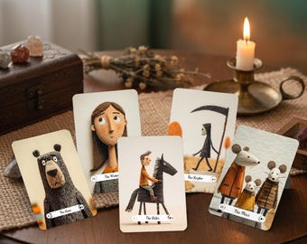 Printable Whimsical Lenormand Deck, Fortune Telling Cards (Digital Download)
