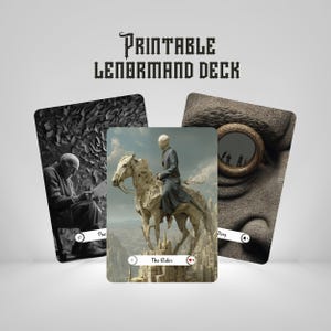 Printable Digital Lenormand Deck, Surreal Fantasy Tarot Alternative, 36 Cards PDF Set, Instant Download, Divination Tool
