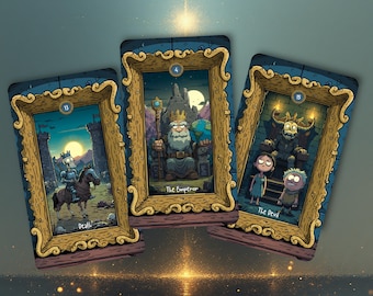Cartoon Tarot Deck - Cute Printable Tarot Cards - Colorful Digital Download - Whimsical Indie Tarot - Unique Beginner Deck