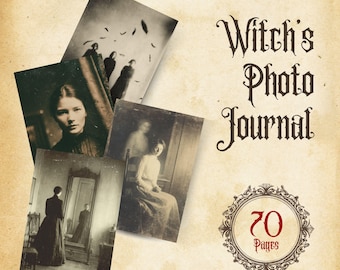 Witch Photo Junk Journal: Vintage Sepia Spirit Photography (PDF Download)