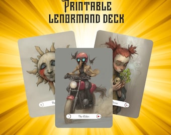 Dark Fantasy Lenormand Deck: Hand Drawn Divination Cards (Digital Download)
